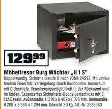 Sicherheit von Burg Wächter bei OBI Sicherheit von Burg Wächter für 129,99 € bei OBI im Prospekt "GIB DEM WINTER EIN ZUHAUSE"