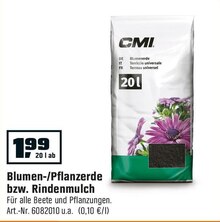 Blumen-/Pflanzerde bzw. Rindenmulch bei OBI in Cottbus Blumen-/Pflanzerde bzw. Rindenmulch im Angebot bei OBI Cottbus für 1,99 €