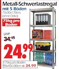 Metall-Schwerlastregal mit 5 Böden Angebote bei Wreesmann Bremerhaven für 24,99 €