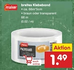 breites Klebeband von maker für 1,49 € bei Netto Marken-Discount im Angebot breites Klebeband von maker im aktuellen Netto Marken-Discount Prospekt