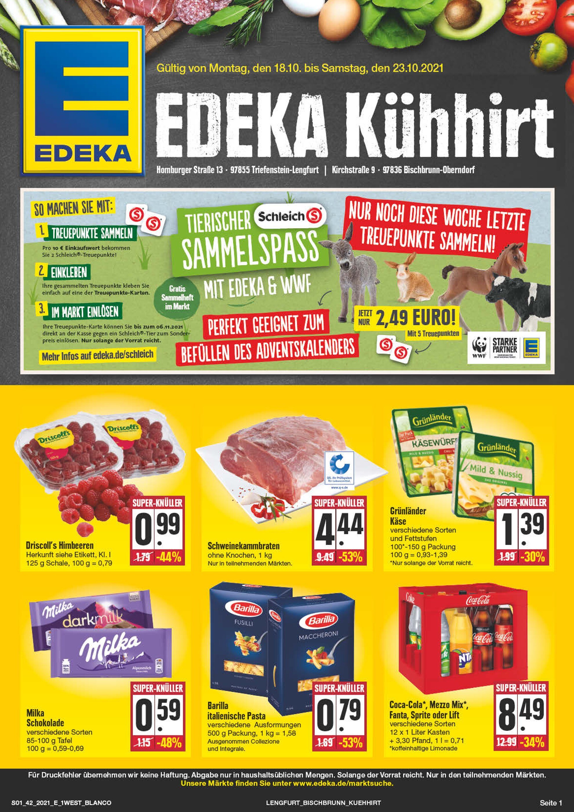 EDEKA Prospekt für Triefenstein mit 24 Seiten EDEKA Prospekt für Triefenstein: "Wir lieben Lebensmittel!", 24 Seiten, 18.10.2021 - 23.10.2021