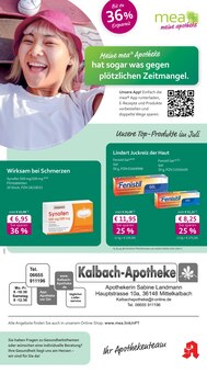 Aktueller mea - meine apotheke Prospekt (Kalbach, 4 Seiten zum blättern mea - meine apotheke Prospekt Unsere Juli-Angebote mit 4 Seiten