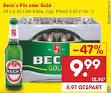 Pils oder Gold im Angebot bei Netto Marken-Discount in Celle Pils oder Gold Angebote von Beck's bei Netto Marken-Discount Celle für 9,99 €