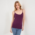 Débardeur coton bretelles réglables prune femme à 3,99 € dans le catalogue La Halle