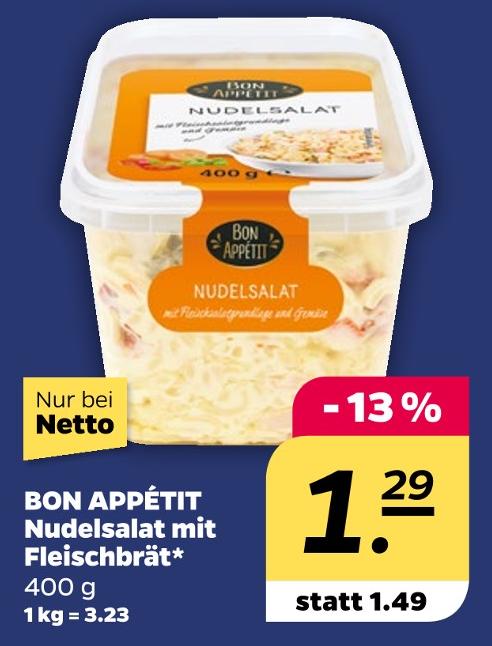 Nudelsalat mit Fleischbrät