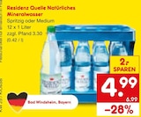 Natürliches Mineralwasser im Angebot bei Netto Marken-Discount in Schweinfurt Natürliches Mineralwasser Angebote von Residenz Quelle bei Netto Marken-Discount Schweinfurt für 4,99 €