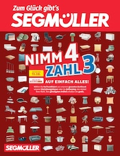 Segmüller Möbel & Einrichtung Prospekt der aktuellen Woche mit 24 Seiten, gültig von 31.07.2026 bis 15.08.2026, in Senden und Umgebung Aktueller Segmüller Möbel & Einrichtung Prospekt in Senden und Umgebung, "Zum Glück gibt’s Segmüller - Nimm 4 zahl 3" mit 24 Seiten, 31.07.2026 - 15.08.2026