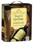 AOP Bordeaux Rouge - BARON DE LESTAC en promo chez Intermarché Super Champigny-sur-Marne à 9,72 €