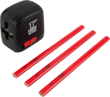 Lot laser croix verte + 3 crayons de menuisier en promo chez Brico Dépôt Lot laser croix verte + 3 crayons de menuisier dans le catalogue Brico Dépôt