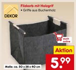 Filzkorb mit Holzgriff Angebote von DEKOR bei Netto Marken-Discount Duisburg für 5,99 €