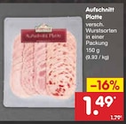 Aufschnitt Platte für 1,49 € bei Netto Marken-Discount im Angebot Aufschnitt Platte im aktuellen Netto Marken-Discount Prospekt