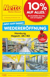 Aktueller Netto Marken-Discount Discounter Prospekt in Hamburg und Umgebung, "Wiedereröffnung - 10% auf ALLES" mit 4 Seiten, 03.02.2026 - 07.02.2026