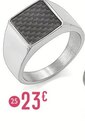 Bague chevalière en acier et carbone à 23,00 € dans le catalogue E.Leclerc