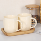 Les 2 mugs et plateau en bambou en promo chez Stokomani Toulon à 7,99 €