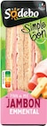 Simple & bon sandwich jambon emmental - SODEBO en promo chez Intermarché Hyper Simple & bon sandwich jambon emmental - SODEBO dans le catalogue Intermarché Hyper
