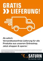 Saturn Prospekt für Brandenburg mit 1 Seiten Saturn Prospekt für Brandenburg: "Gratislieferung", 1 Seiten, 15.04.2021 - 30.04.2021