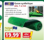 Gazon synthétique - SOLAX SUNSHINE - Norma à Metz Gazon synthétique - SOLAX SUNSHINE en promo chez Norma Metz à 19,99 €