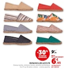 Espadrilles adulte - Super U à Besançon Espadrilles adulte en promo chez Super U Besançon à 6,93 €