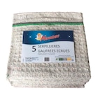 Lot de 5 serpillières gaufrées écrues - LA MENAGERE en promo chez Carrefour Lot de 5 serpillières gaufrées écrues - LA MENAGERE dans le catalogue Carrefour