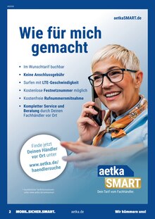 aetka Prospekt der KW 48 "MOBIL. SICHER. SMART." Aktueller aetka Prospekt "MOBIL. SICHER. SMART." Seite 2 von 20 Seiten