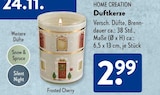 Duftkerze Frosted Cherry im ALDI SÜD Prospekt Duftkerze Frosted Cherry von Home Creation im aktuellen ALDI SÜD Prospekt für 2,99 €