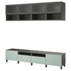 TV-Möbel, Kombination dunkelgrau Sindvik/Hjortviken/Stubbarp blasses Graugrün von BESTÅ im aktuellen IKEA Prospekt