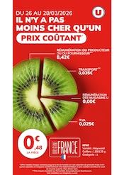 Catalogue U Express à Angers cette semaine, valable du 26/03/2026 au 28/03/2026 Prospectus U Express à Angers, "IL N'Y A PAS MOINS CHER QU'UN PRIX COÛTANT", 1 page de promos valables du 26/03/2026 au 28/03/2026