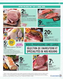 Prix et réduction Chipolatas dans le prospectus E.Leclerc en cours Offre Chipolatas dans le catalogue E.Leclerc du moment à la page 17