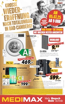 MEDIMAX Prospekt GROSSE WIEDERERÖFFNUNG NACH TOTALUMBAU IN BAD CAMBERG! mit 8 Seiten