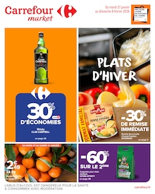Catalogue Carrefour Market de la semaine 4, "PLATS D’HIVER", page 1, 27/01/2026 - 08/02/2026 Prospectus Carrefour Market en cours, "PLATS D’HIVER", page 1 sur 54