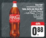 Coca-Cola verschiedene Sorten, Fanta, Sprite oder Mezzo Mix Angebote bei nah und gut Nürnberg für 0,88 €