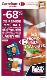 Prospectus Carrefour Market, "Des promos bien tranchées", 14 pages, 22/11/2022 - 04/12/2022