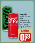 Coca-Cola im Angebot bei REWE in Preetz Coca-Cola Angebote bei REWE Preetz für 0,69 €