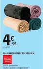 Promo Plaid Microfibre 130x150 cm à 4,95 € dans le catalogue E.Leclerc à Ploufragan