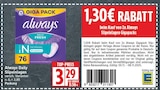 Daily Slipeinlagen von Always für 3,29 € bei EDEKA im Angebot Daily Slipeinlagen von Always im aktuellen EDEKA Prospekt