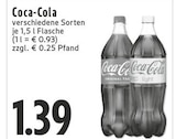 Coca-Cola im Angebot bei EDEKA in Hückelhoven Coca-Cola Angebote bei EDEKA Hückelhoven für 1,39 €