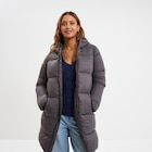 Doudoune longue à capuche gris foncé femme en promo chez La Halle Le Havre à 24,99 €