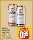 Römer Pils Angebote von Binding bei REWE Homberg für 0,69 €