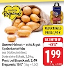 Unsere Heimat – echt & gut Speisekartoffeln Angebote bei E center Göppingen für 1,99 €