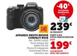 Appareil Photo Bridge Compact Noir - Kodak - Hyper U à Angers Appareil Photo Bridge Compact Noir - Kodak en promo chez Hyper U Angers à 199,00 €