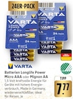 Longlife Power Micro AAA Angebote von Varta bei E center Schwäbisch Gmünd für 7,77 €