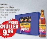 Spezi im V-Markt Prospekt Spezi von Paulaner im aktuellen V-Markt Prospekt für 9,99 €