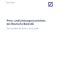 Deutsche Bank Prospekt für Karlsfeld: "Preis- und Leistungsverzeichnis", 41 Seiten, 01.01.2026 - 30.06.2026