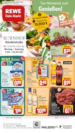 Coca Cola im REWE Prospekt in Dorsten Aktueller REWE Prospekt mit Coca Cola, "Dein Markt", Seite 1