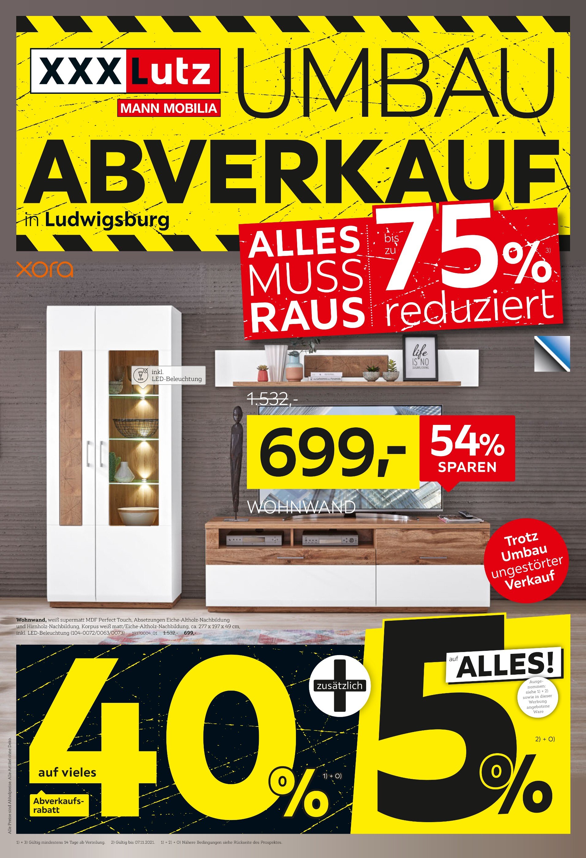 XXXLutz Möbelhäuser Prospekt für Fellbach mit 8 Seiten XXXLutz Möbelhäuser Prospekt für Fellbach: "ABVERKAUF in Ludwigsburg", 8 Seiten, 25.10.2021 - 31.10.2021