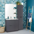 Ensemble meuble sous-vasque l. 80 cm + plan vasque(r) + miroir, anthracite, Palermo - Ondee en promo chez Castorama Niort à 299,00 €