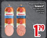 Feine Teewurst von Rügenwalder Mühle im aktuellen EDEKA Prospekt für 1,79 €