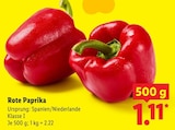 Rote Paprika bei Lidl im Kürnach Prospekt für 1,11 €