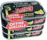 Sardines à l'ancienne à l'huile d'olive et citron frais - Le Trésor des Dieux en promo chez Intermarché Hyper Quimper à 6,39 €