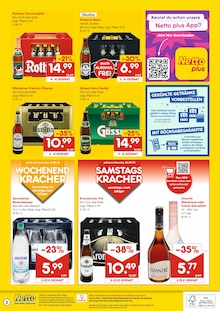 Bier im Netto Marken-Discount Prospekt "DER ORT, AN DEM DU IMMER AUSGEZEICHNETE PREISE FINDEST." mit 2 Seiten (Aschaffenburg)